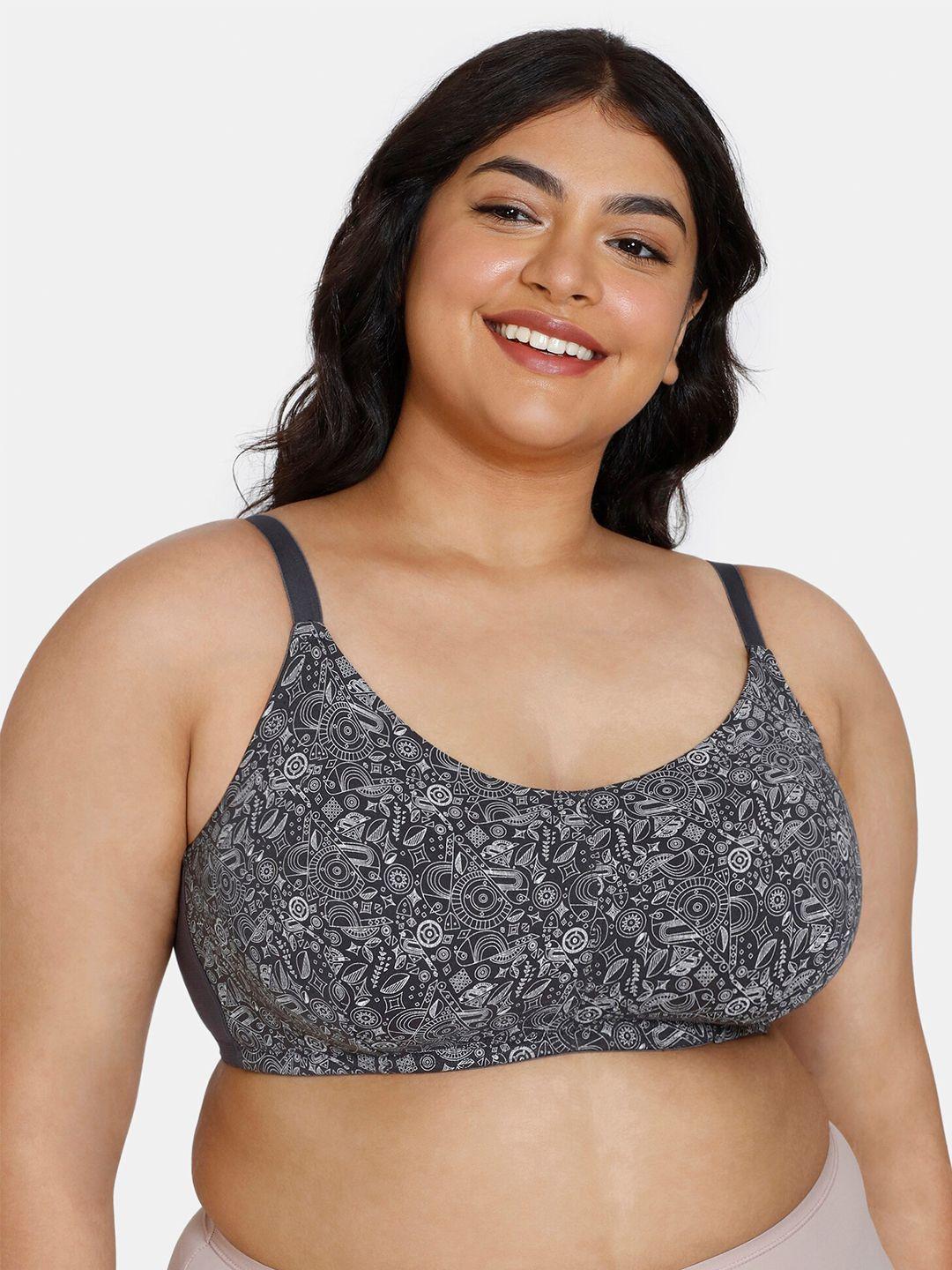 zivame plus size floral non-padded non-wired all day conform bra