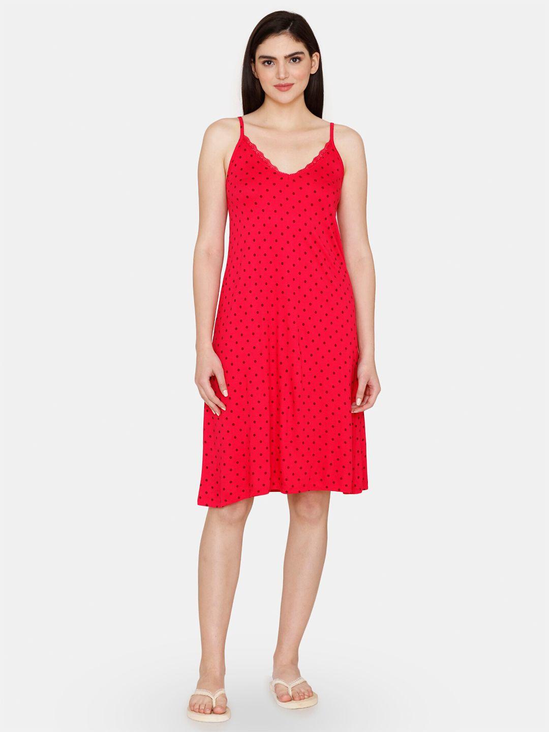 zivame polka dots printed nightdress