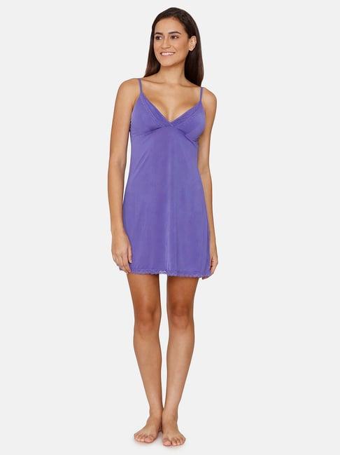 zivame purple babydoll with thong