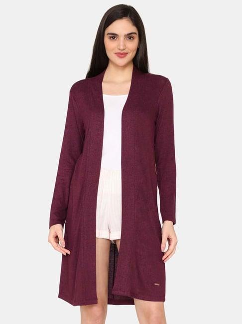 zivame purple full sleeves shrug