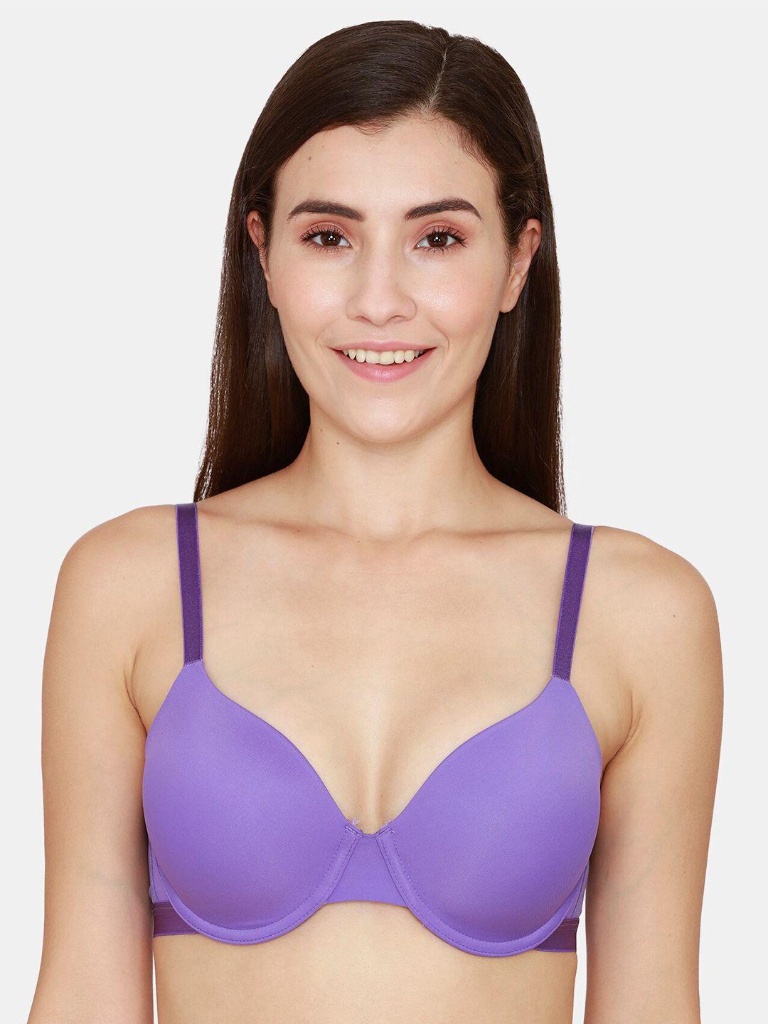 zivame purple lightly padded t-shirt bra