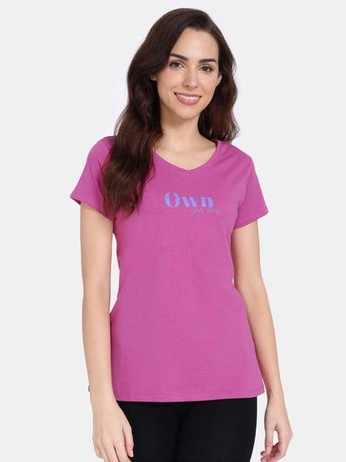 zivame purple plain t-shirt