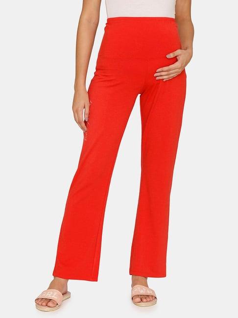zivame red maternity lounge pants