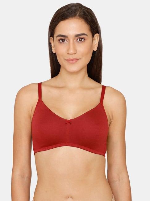 zivame red non-wired non-padded t-shirt bra