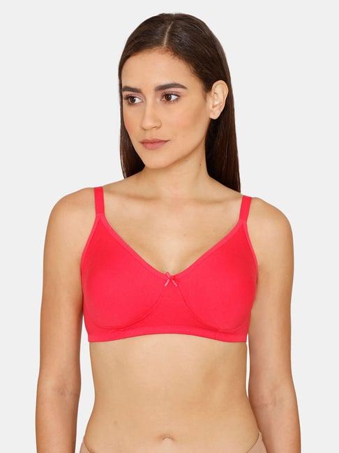 zivame red non wired non padded t shirt bra