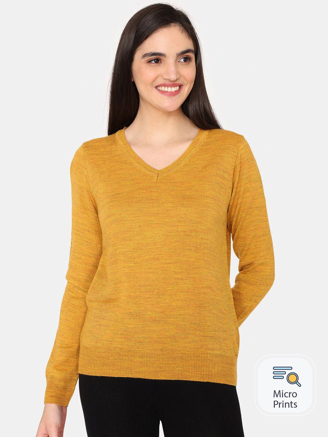 zivame v-neck long sleeves pullover pure acrylic pullover sweaters