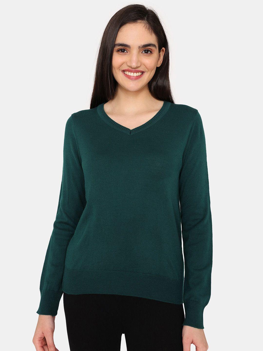 zivame v-neck long sleeves pullover pure acrylic pullover sweaters