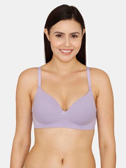 zivame violet half coverage t-shirt bra