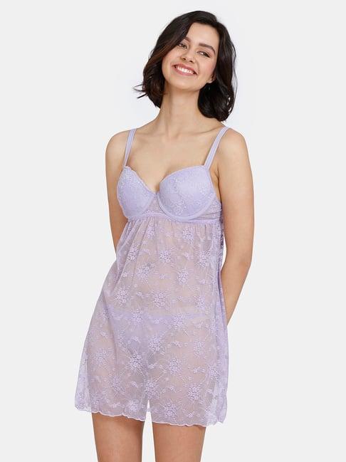 zivame violet lace babydoll