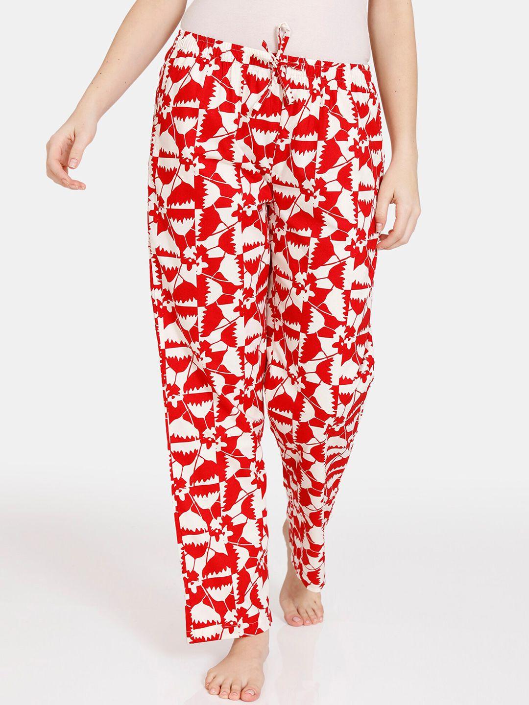 zivame woman red cotton lounge pant