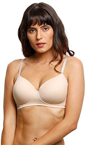 zivame women's nylon, spandex padded wired t shirt bra (zi10x2-skin_34b_beige_34b)