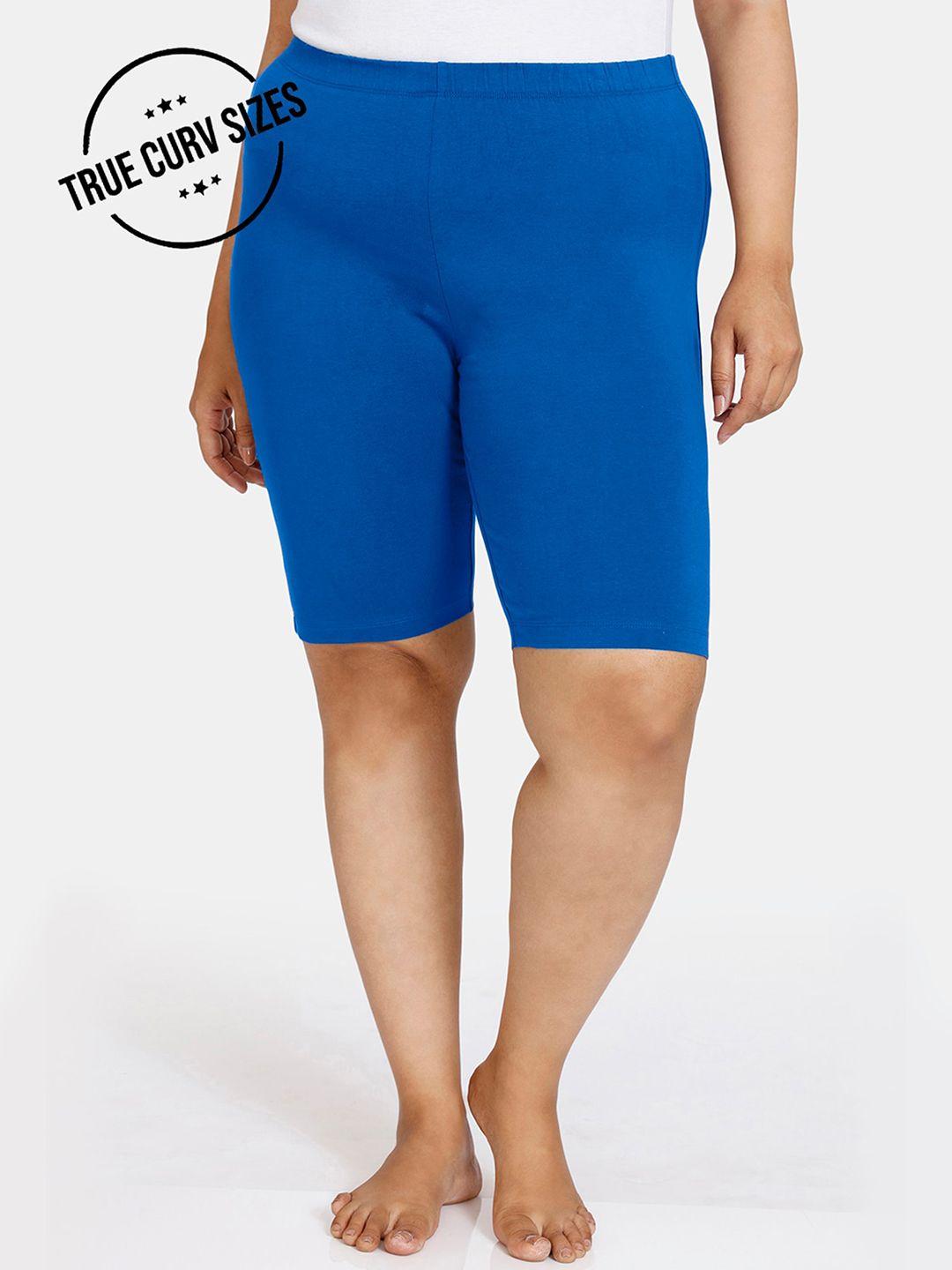 zivame women blue plus  fit shorts