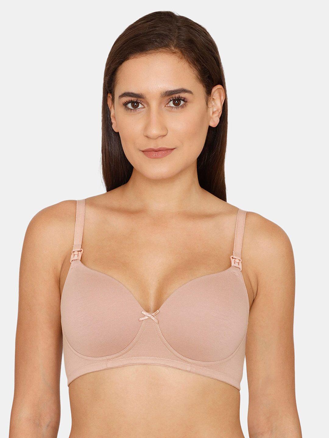 zivame women brown non-wired full coverage everyday bra