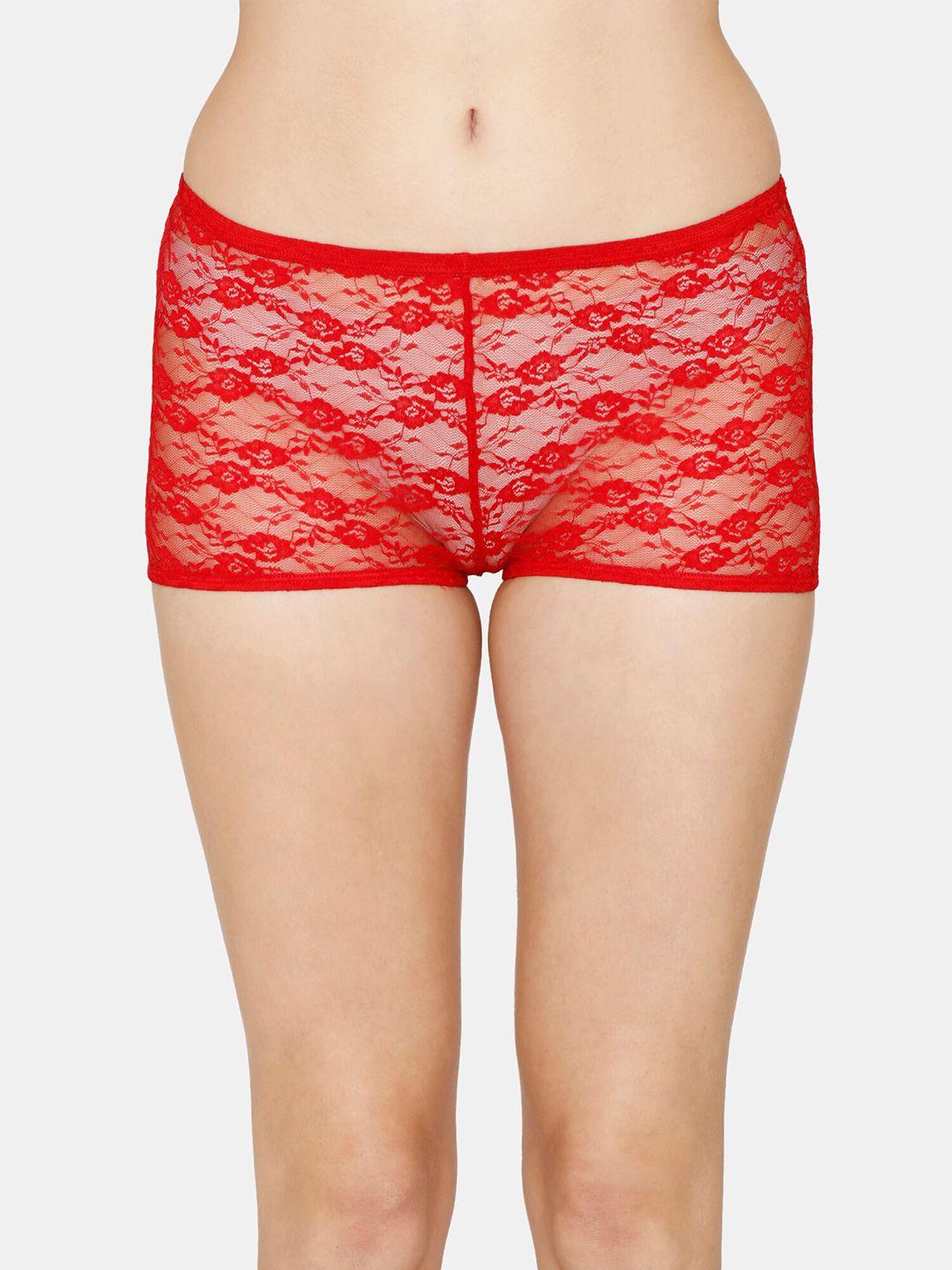 zivame women floral laced boyshort  brief