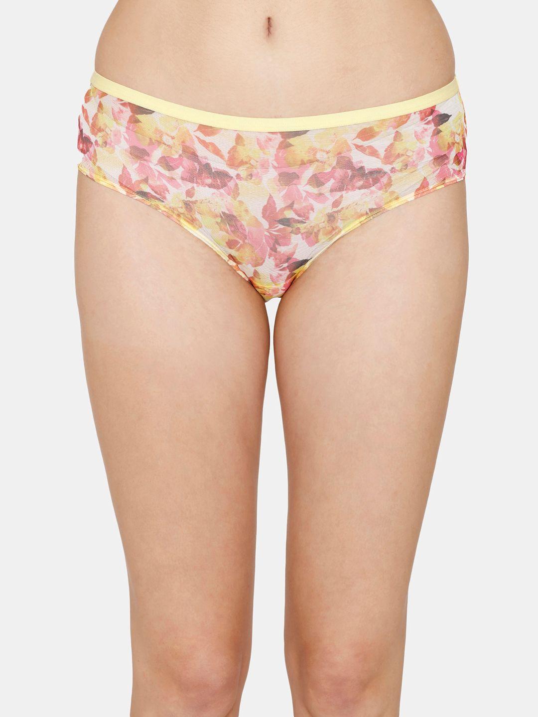 zivame women floral printed low-rise hipster briefs