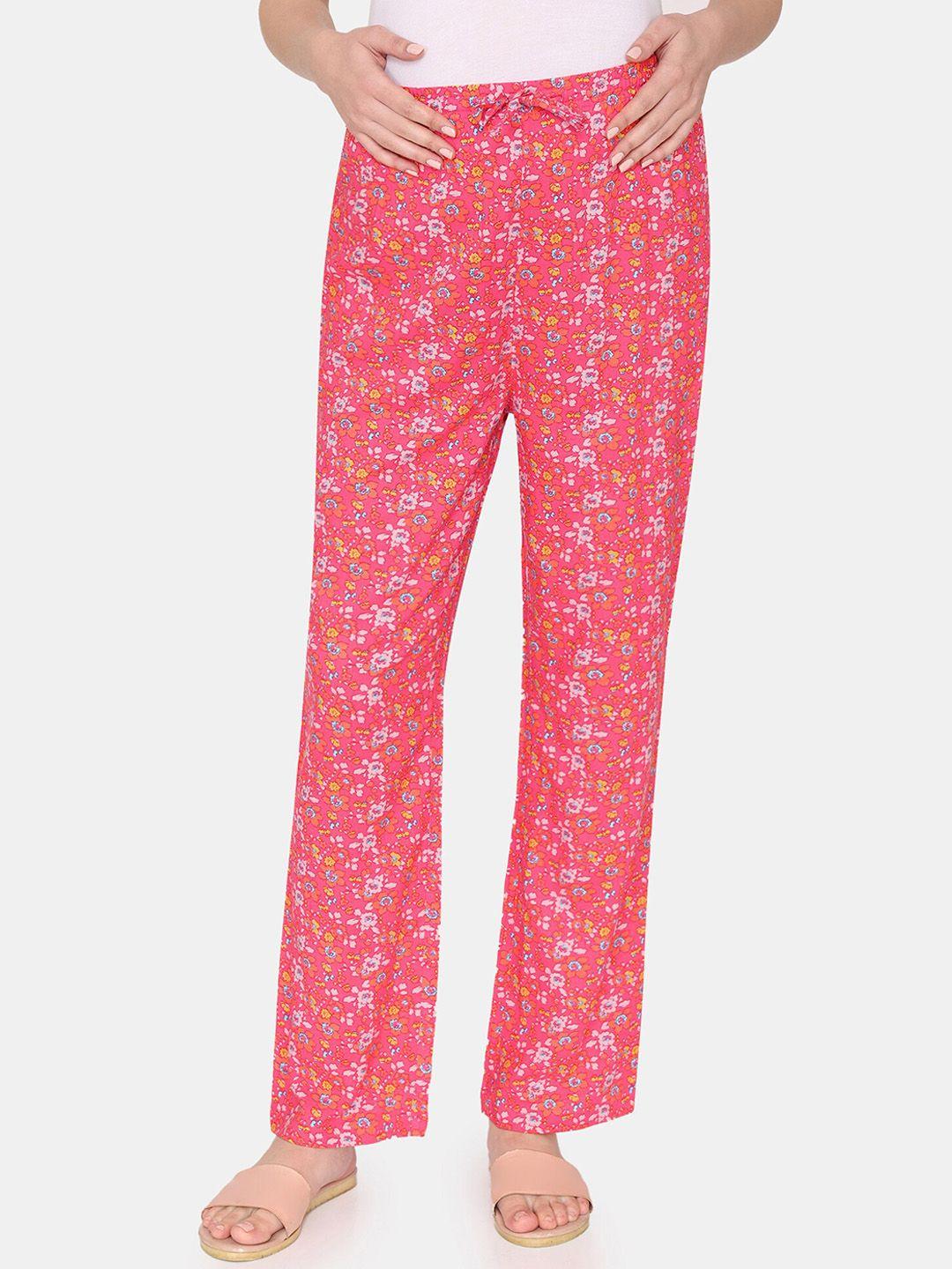 zivame women floral printed maternity lounge pants