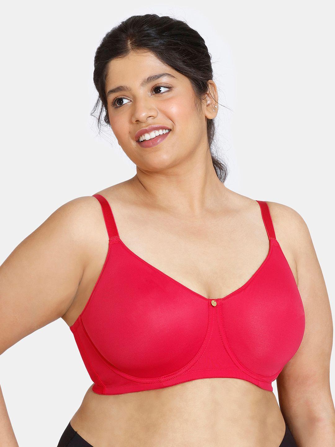 zivame women plus size red polyester non padded underwired bra