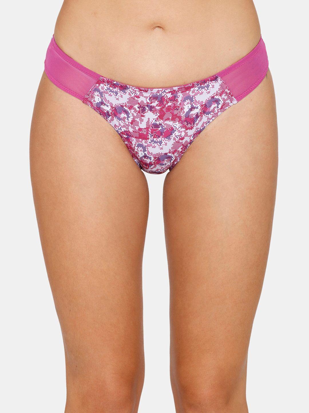 zivame women purple printed bikini brief