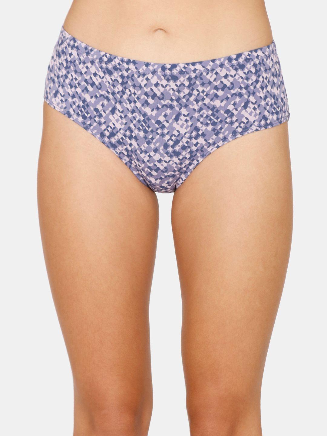 zivame women purple printed hipster briefs