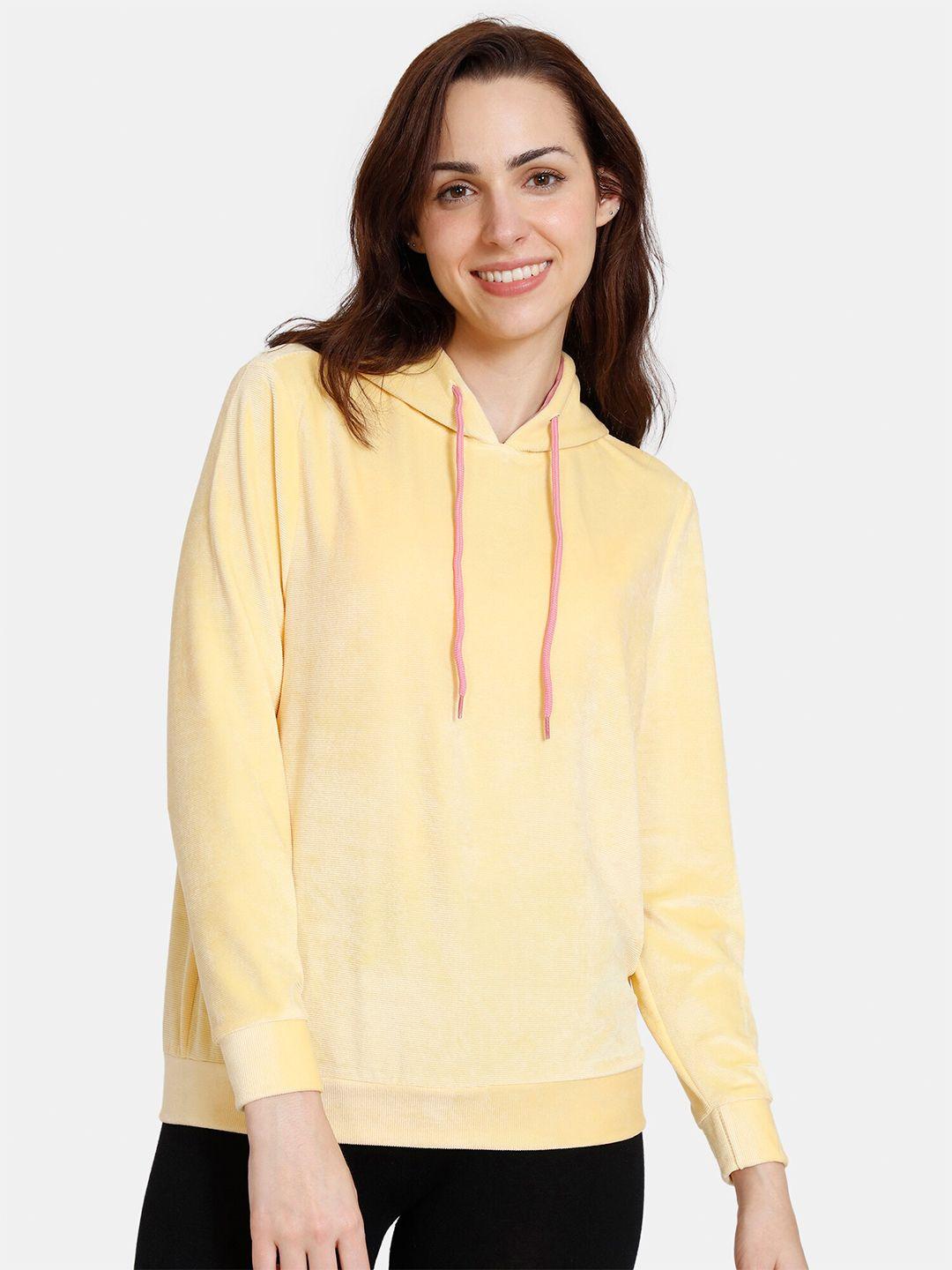 zivame women yellow solid sweatshirt