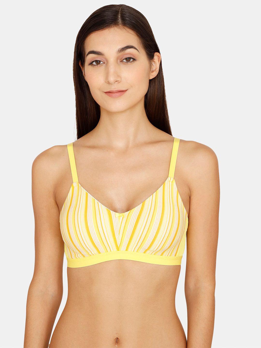 zivame yellow & white t-shirt bra zi11adfashbyelw