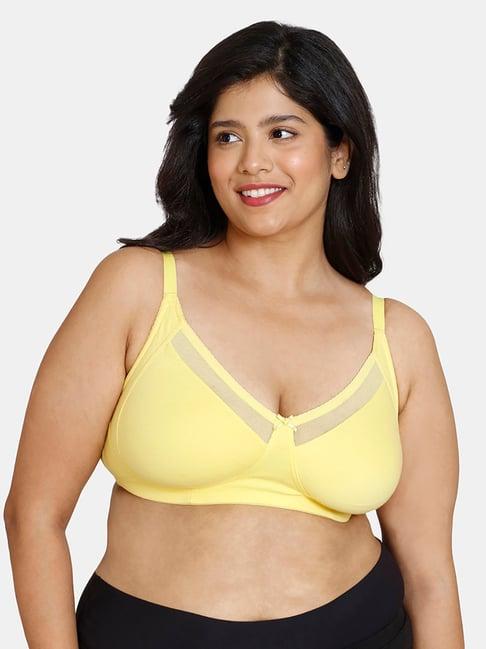 zivame yellow full coverage double layered bra