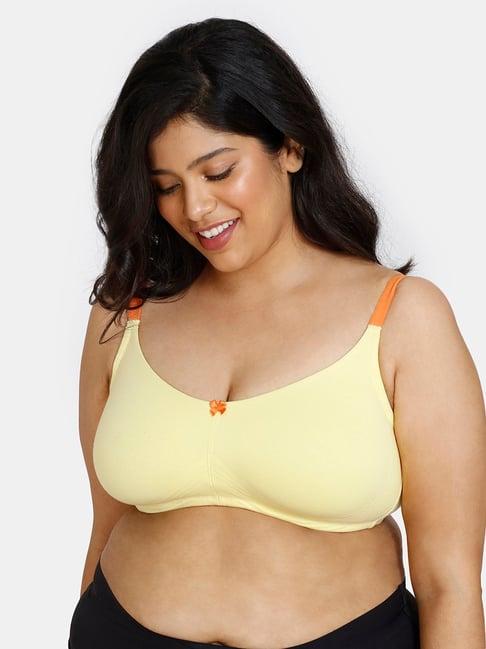 zivame yellow half coverage double layered t-shirt bra