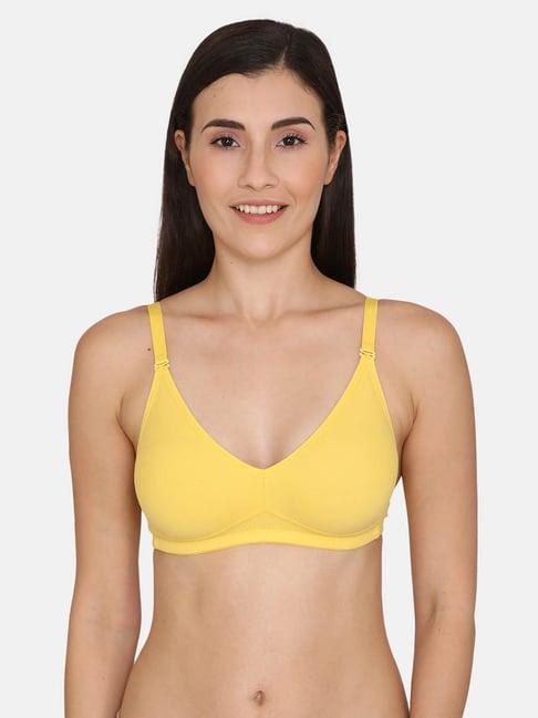 zivame yellow non wired non padded t-shirt bra