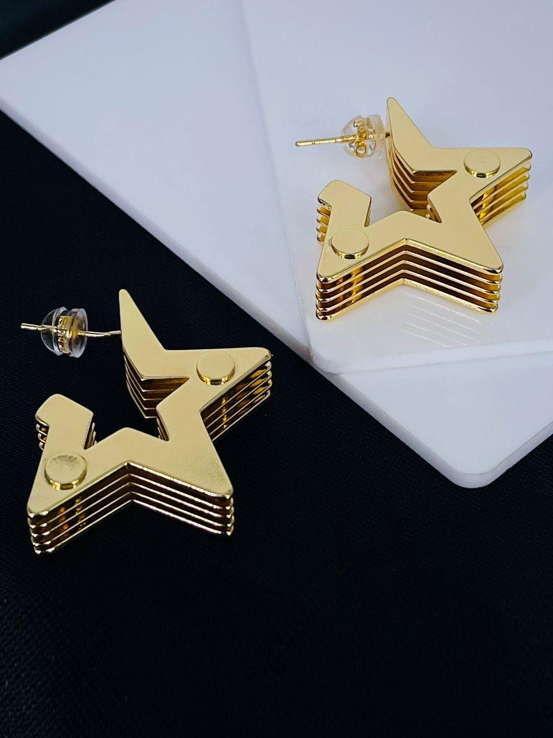 zivom gold-plated star shaped studs earrings