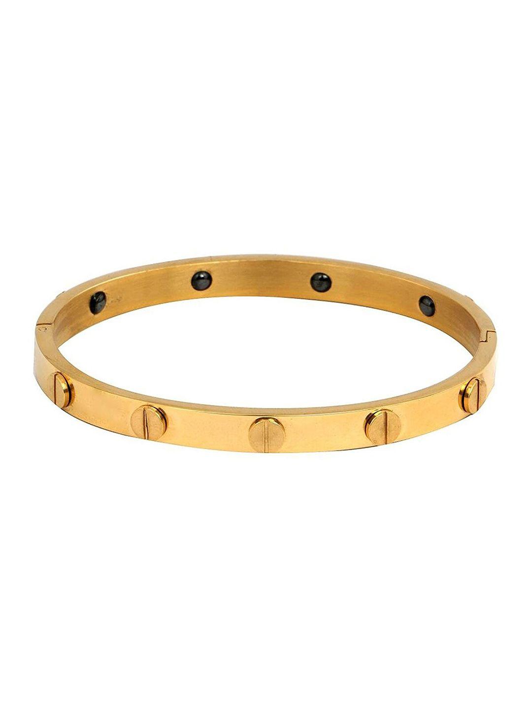 zivom men  gold-plated kada bracelet