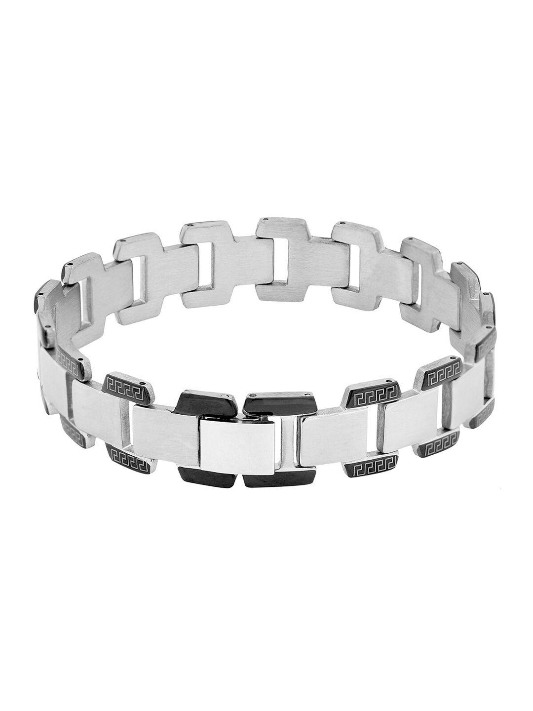 zivom men silver-toned silver-plated bangle-style bracelet