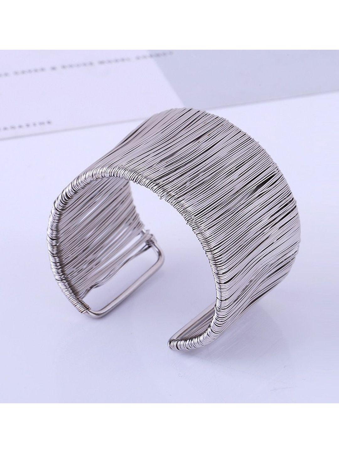 zivom women brass silver-plated kada bracelet