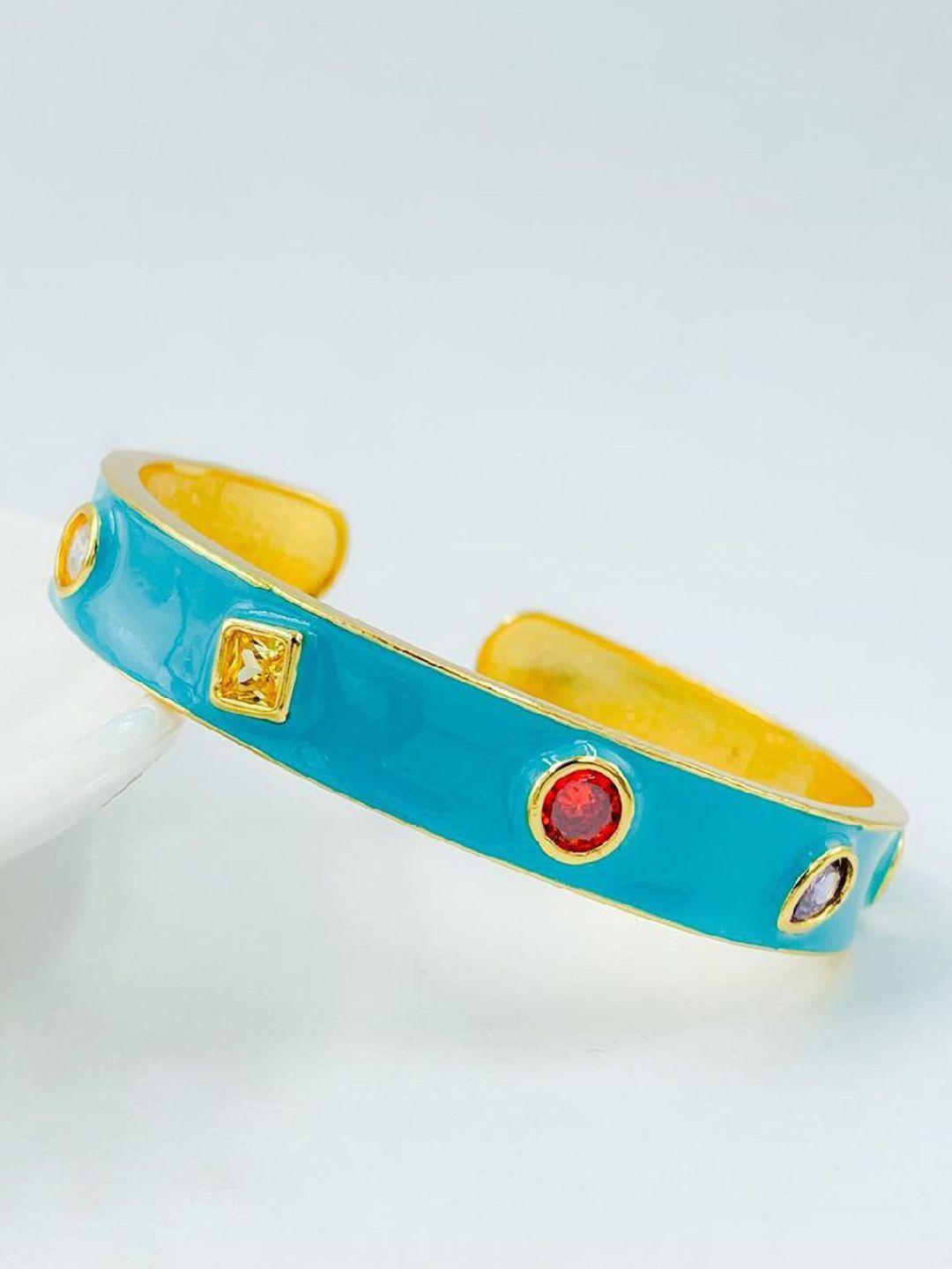 zivom women gold-plated cubic zirconia cuff bracelet