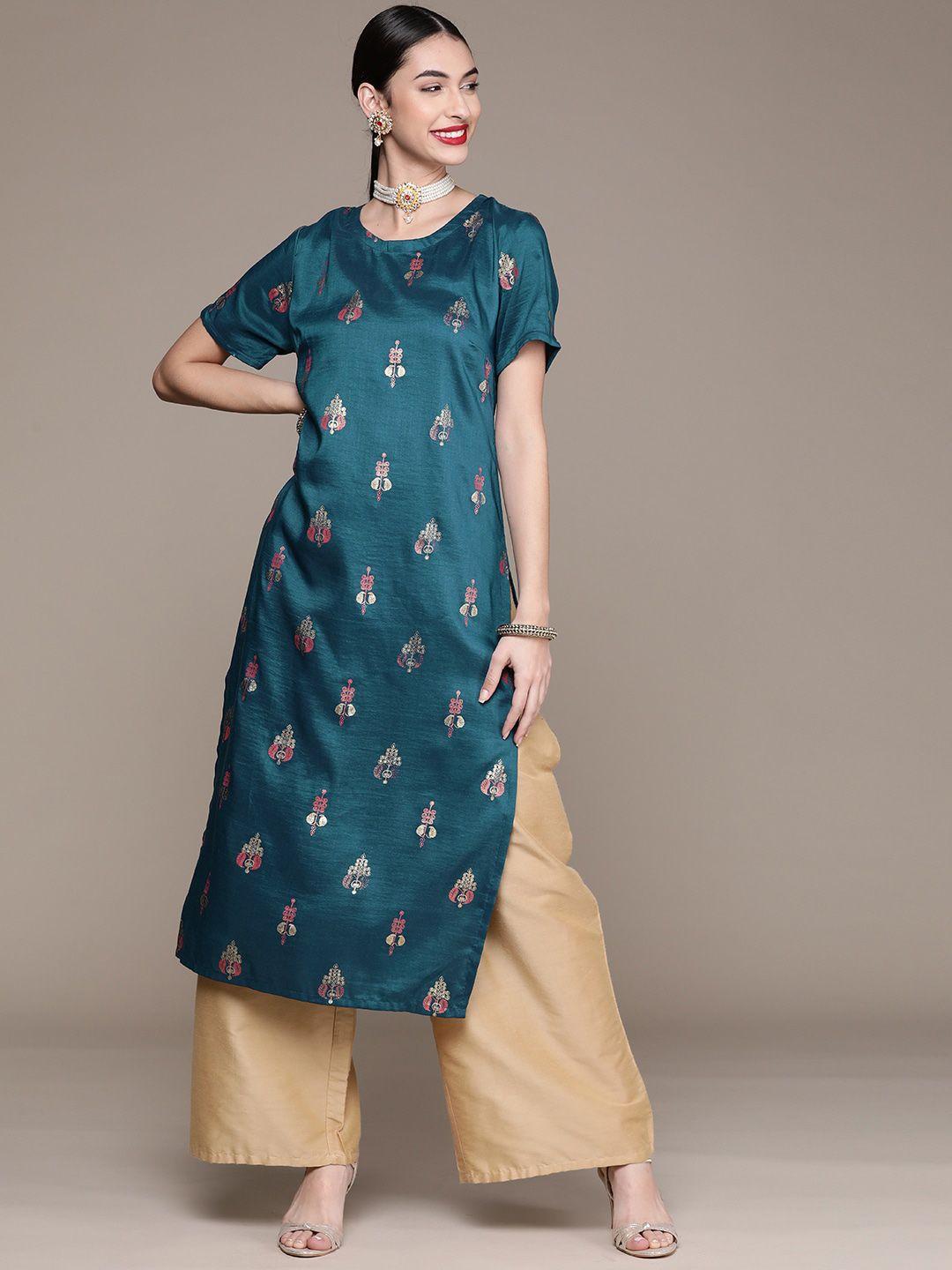 ziyaa ethnic motifs embroidered kurta