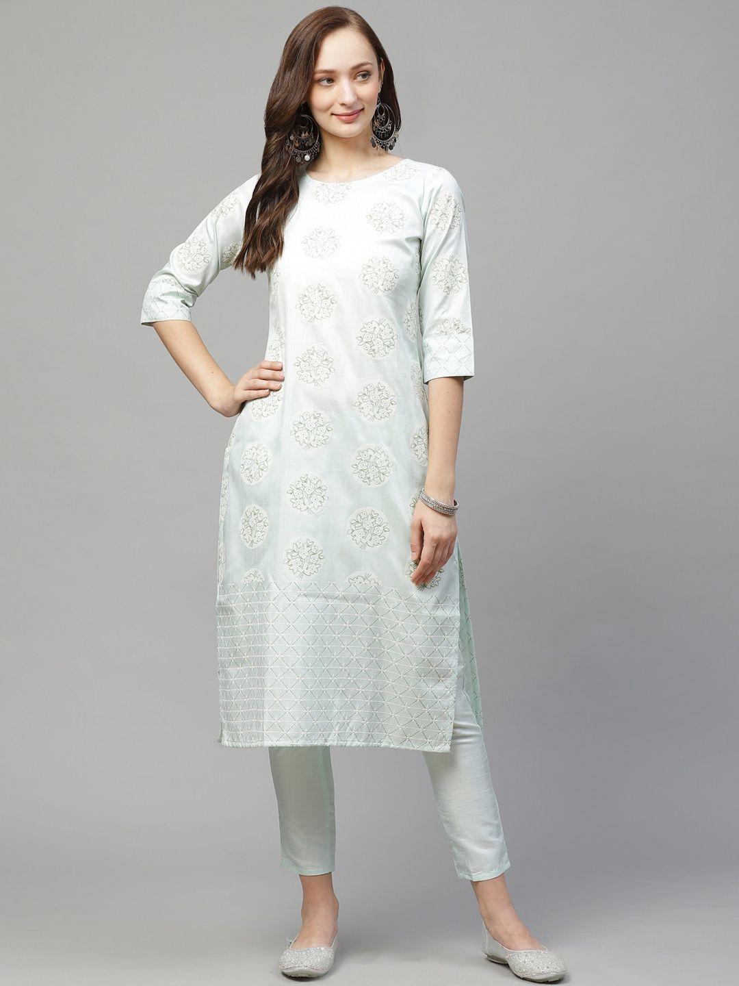 ziyaa women ethnic motifs printed straight kurta