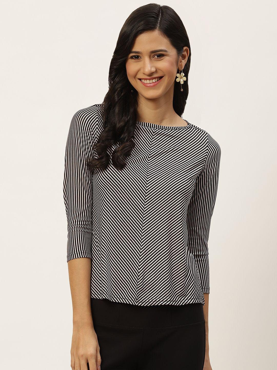 zizo by namrata bajaj black striped boxy top