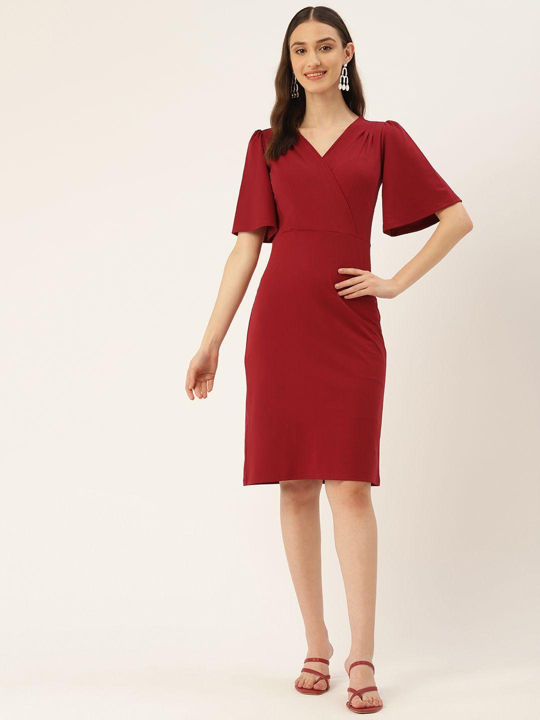 zizo by namrata bajaj flared sleeve bodycon dress