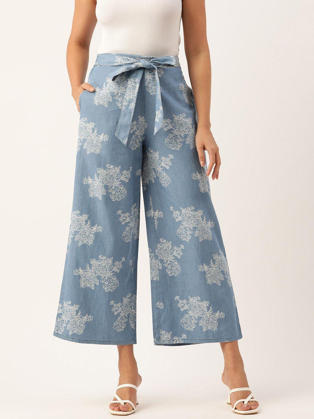 zizo by namrata bajaj floral printed comfort loose fit pure cotton culottes