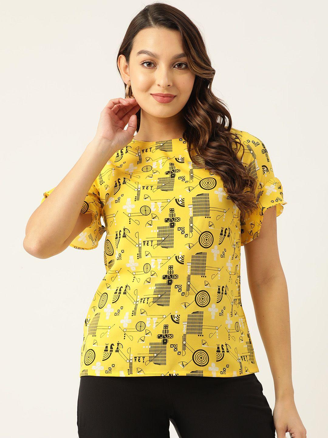 zizo by namrata bajaj geometric printed crepe top