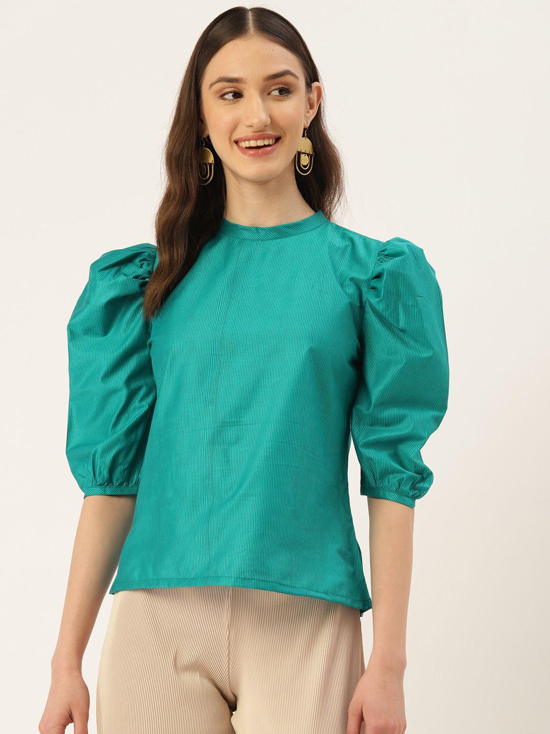 zizo by namrata bajaj solid puff sleeve top