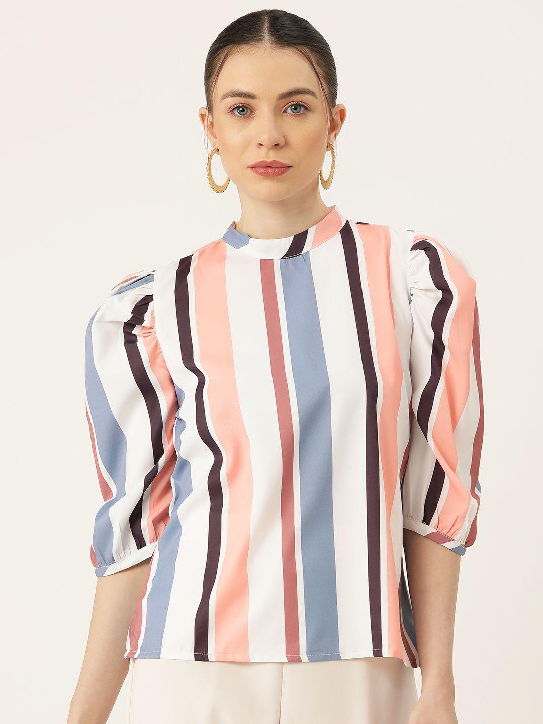 zizo by namrata bajaj striped puff sleeve top