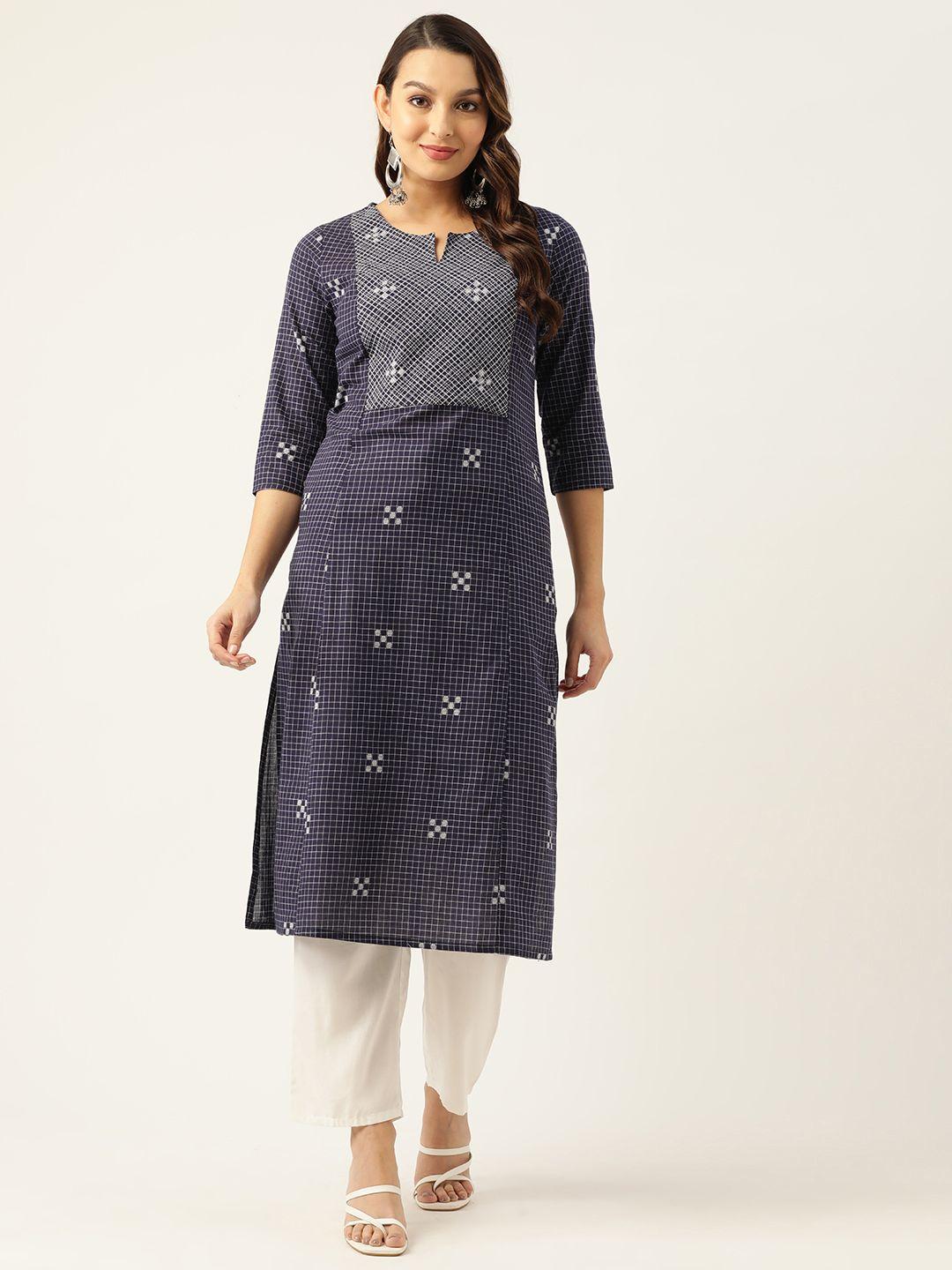 zizo by namrata bajaj women geometric thread work cotton kurta