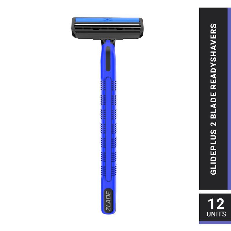 zlade glide ii plus readyshaver, twin blade disposable shaving razor for men - pack of 12
