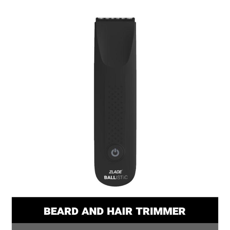 zlade ballistic beard & hair trimmer for men (waterproof + silicon grip + detachable ceramic blades)