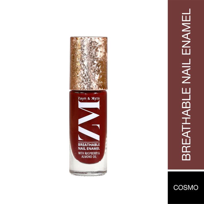 zm zayn & myza breathable nail enamel with raspberry & almond oil - cosmo