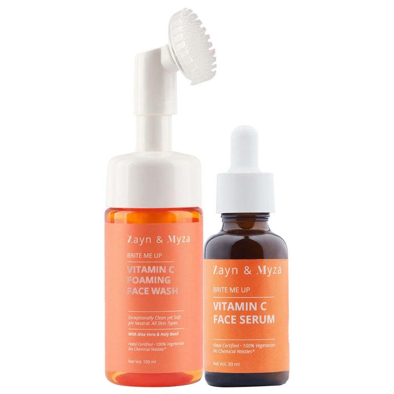 zm zayn & myza cleanse & treat combo for men & women - vitamin c face wash + vitamin c face serum