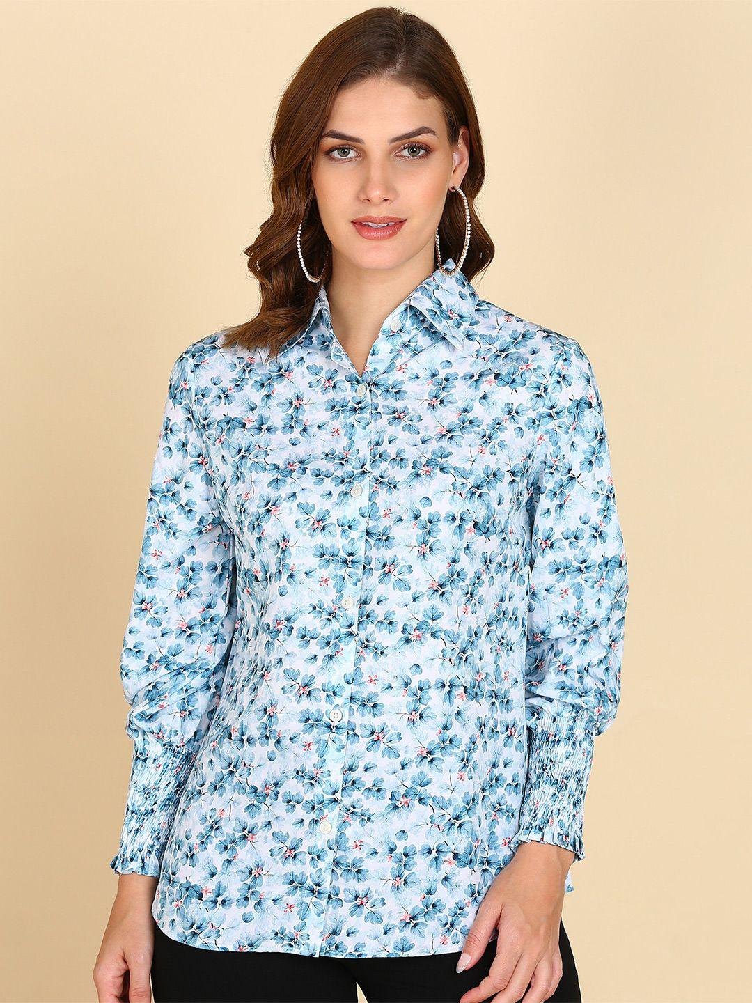 znx clothing classic floral opaque printed casual shirt