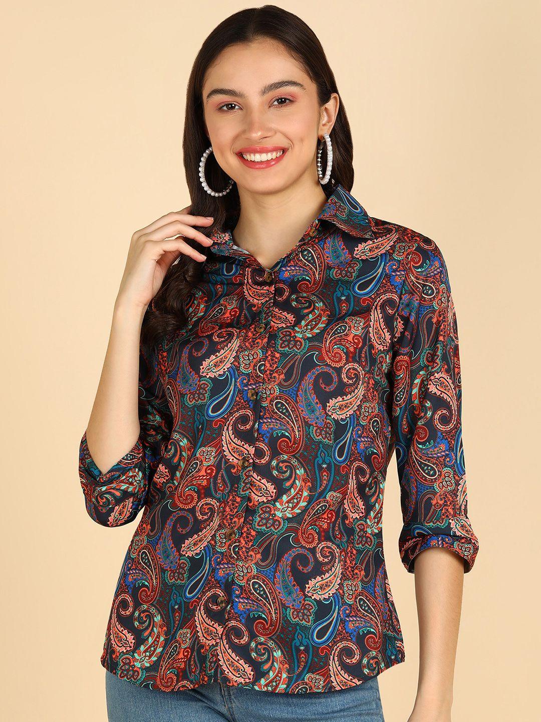 znx clothing classic paisley printed casual shirt