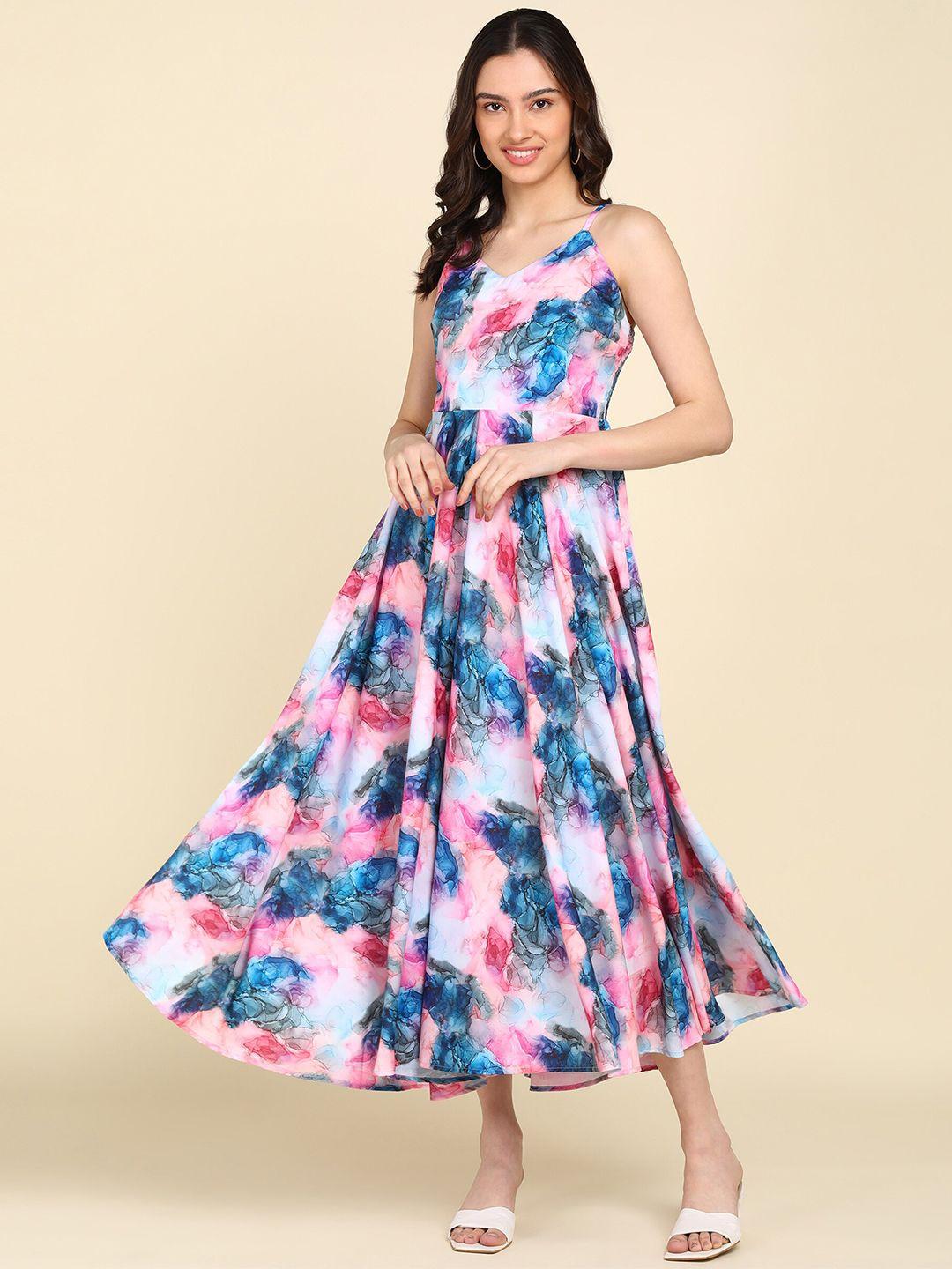 znx clothing floral dyed midi dress