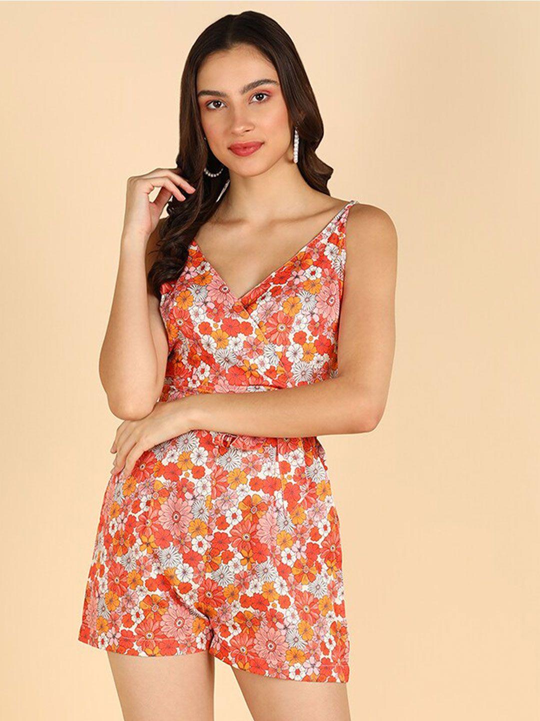 znx clothing floral printed playsuit